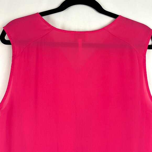 Laundry by Shelli Segal Sleeveless Drape Blouse Women’s Large Hot Pink V-Neck - Picture 9 of 15